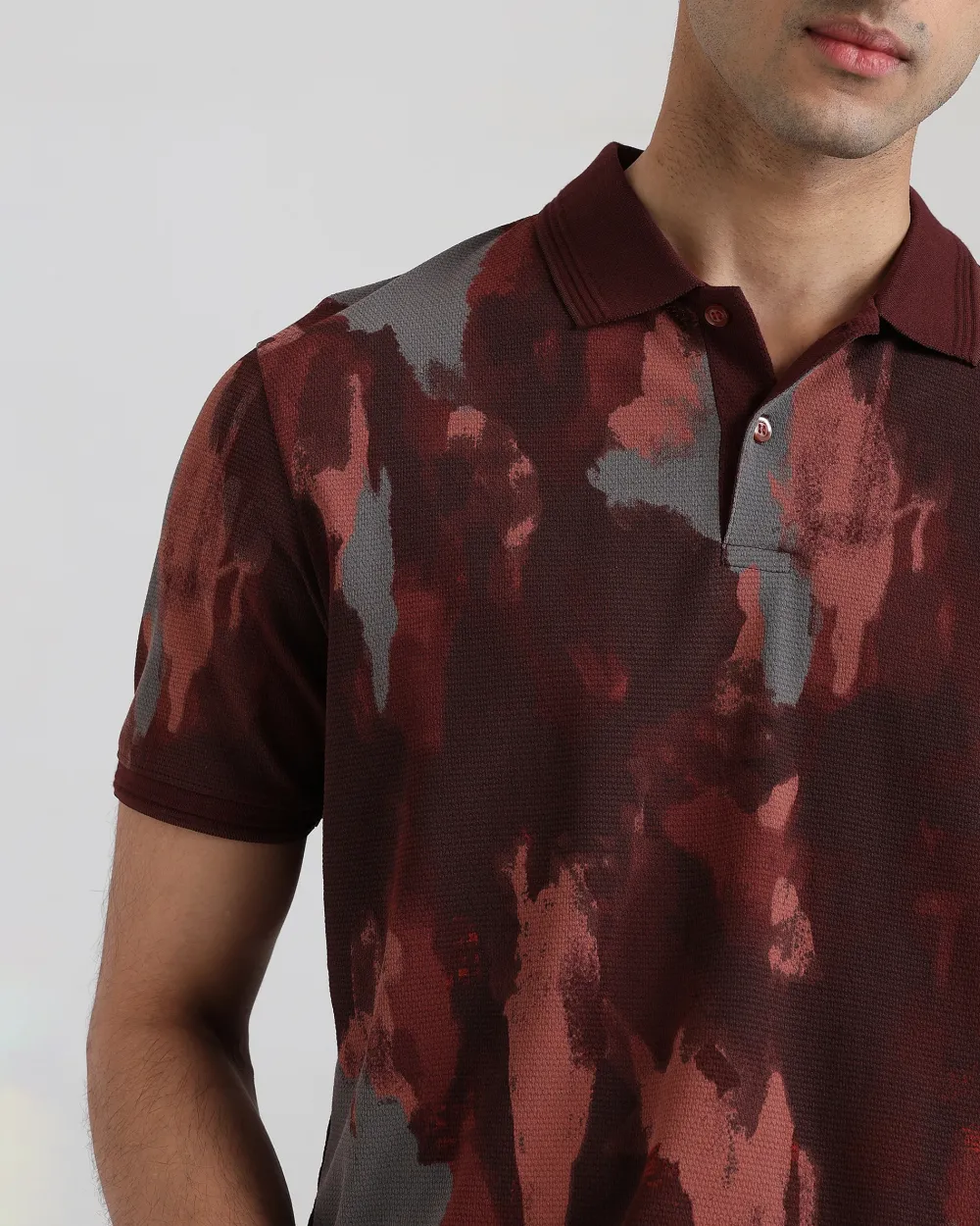 Retro nostalgia Abstract Rust Polo Shirt