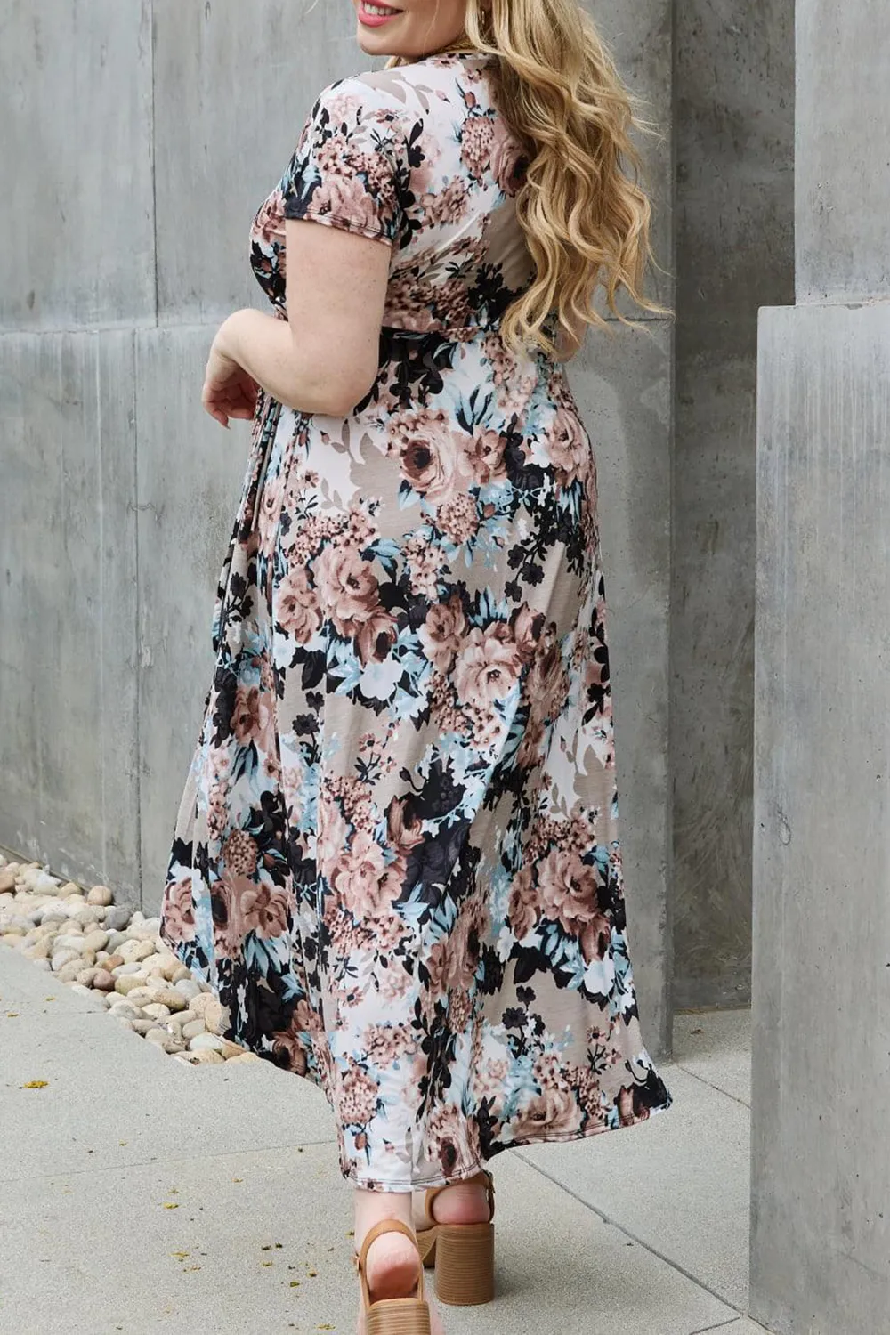 Mature All-Match Floral V-Neck Dress