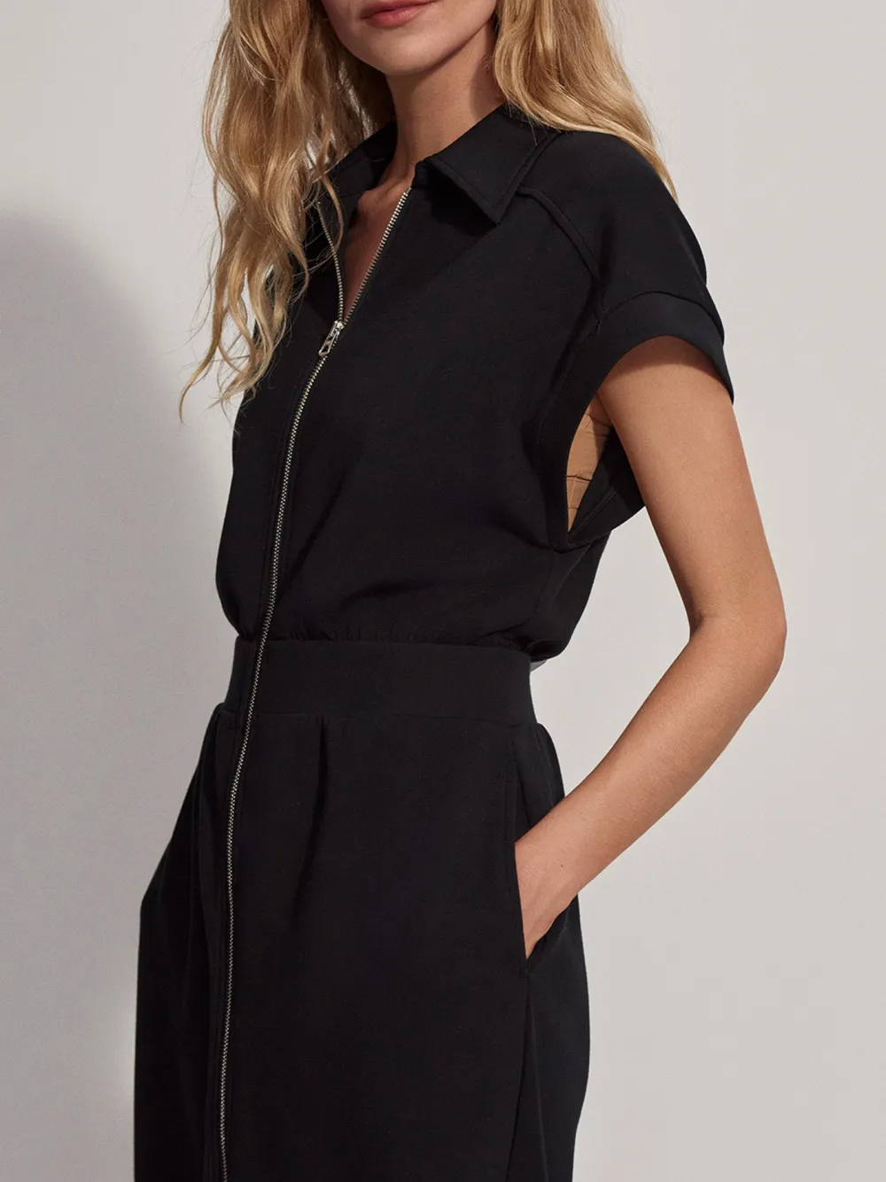 Mid-Waist Zip-Through Dress