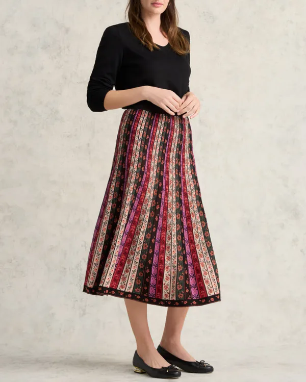 Folk Jacquard Knit Skirt