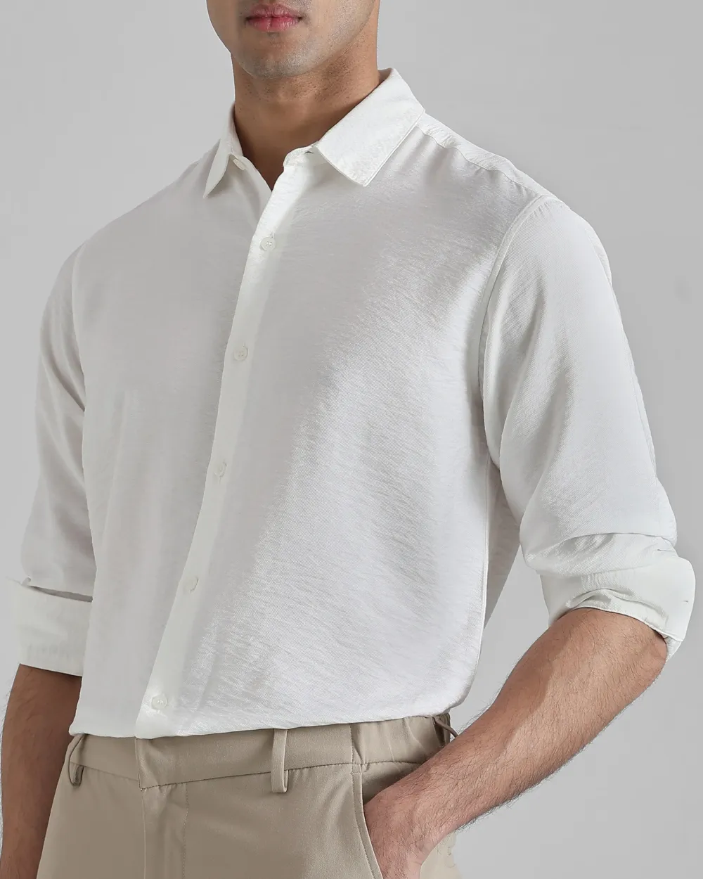 Leisure Simple Comfortable Slim-Fit Breathable White Shirt