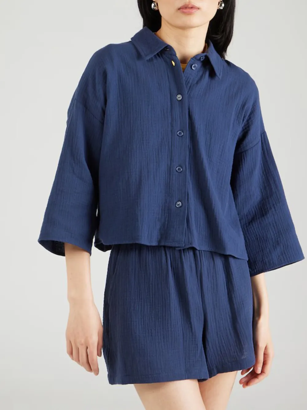 Breast Pocket Casual Style Blouses