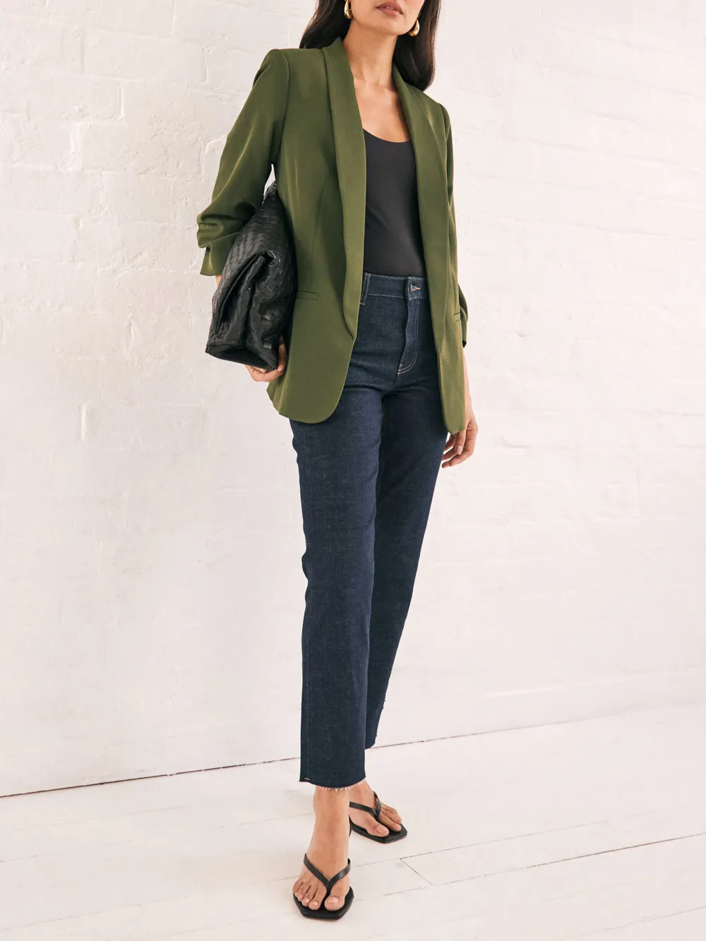 Loose Pleated Sleeve Suit Jacket