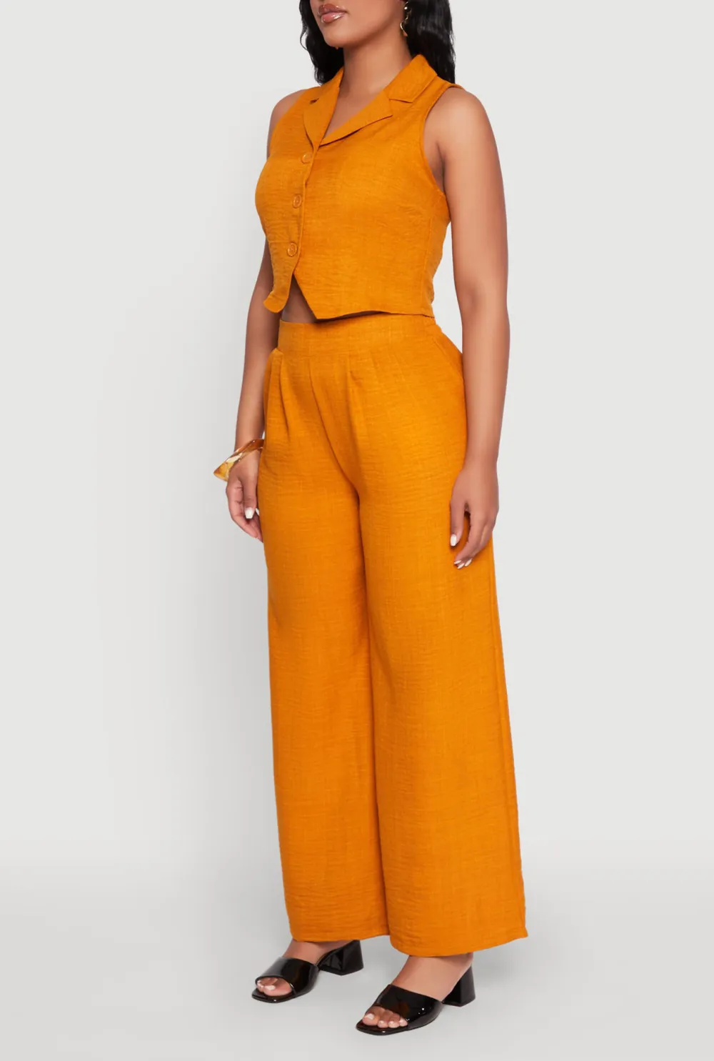 Flip Collar Vest Jacket