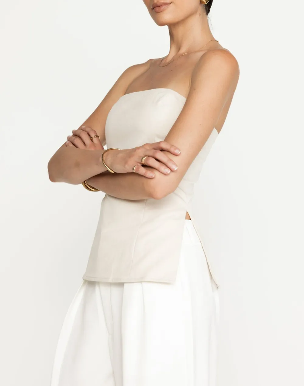 Designer Side Slit Off-Shoulder Top