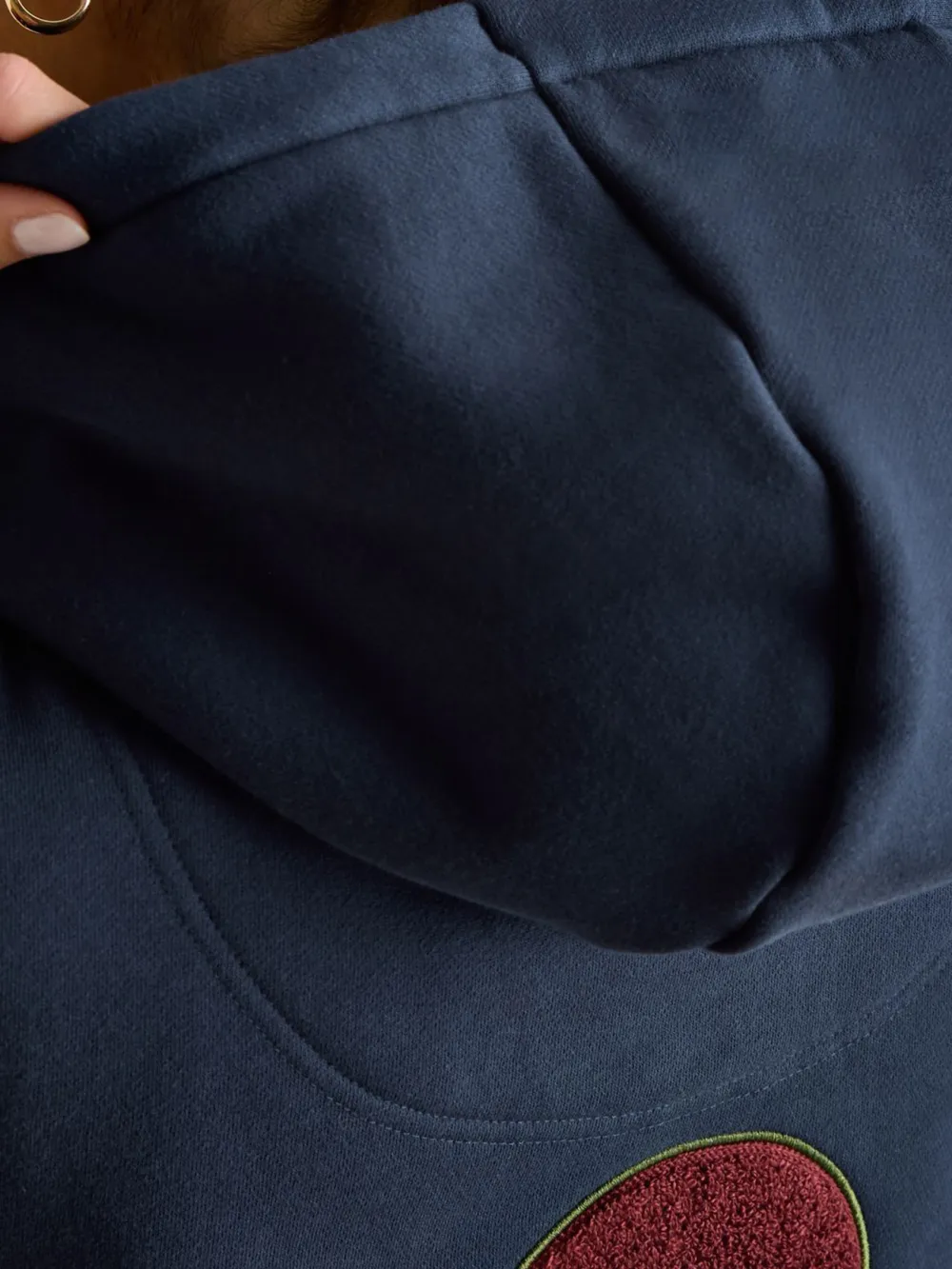 Navy blue Embellished Hoodie