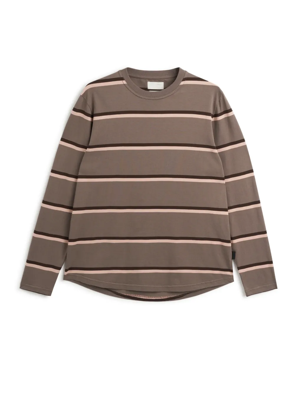 Brown Crew Neck Long Sleeve T-Shirt