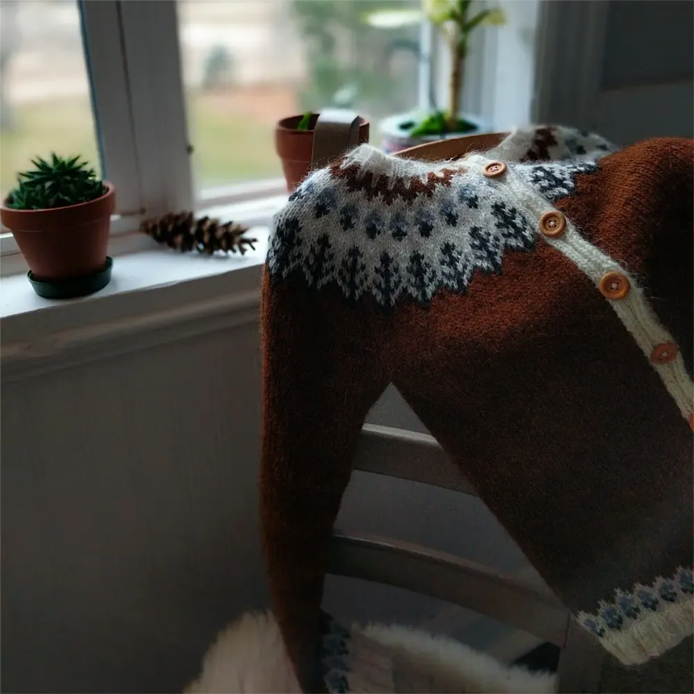 Vintage Button Icelandic Cozy Warm Sweater