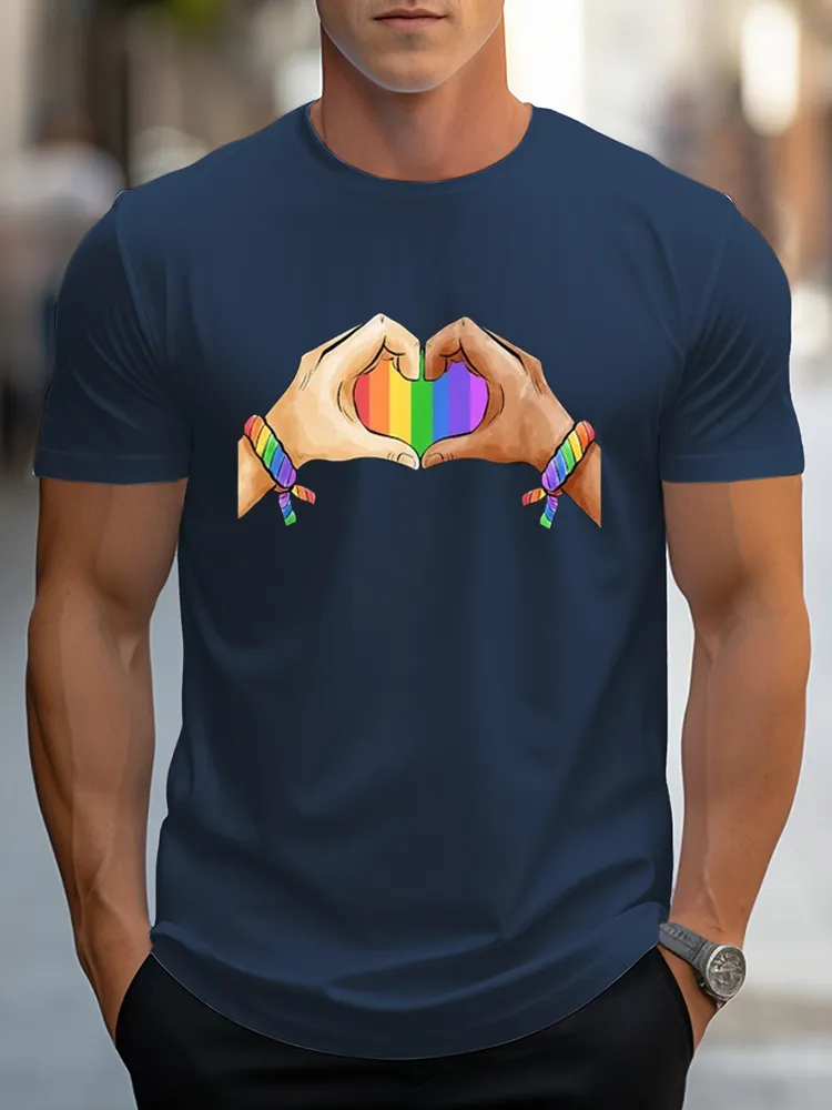 Gay Pride Clothing LGBT Rainbow Flag T Shirt Tee Heart Unity