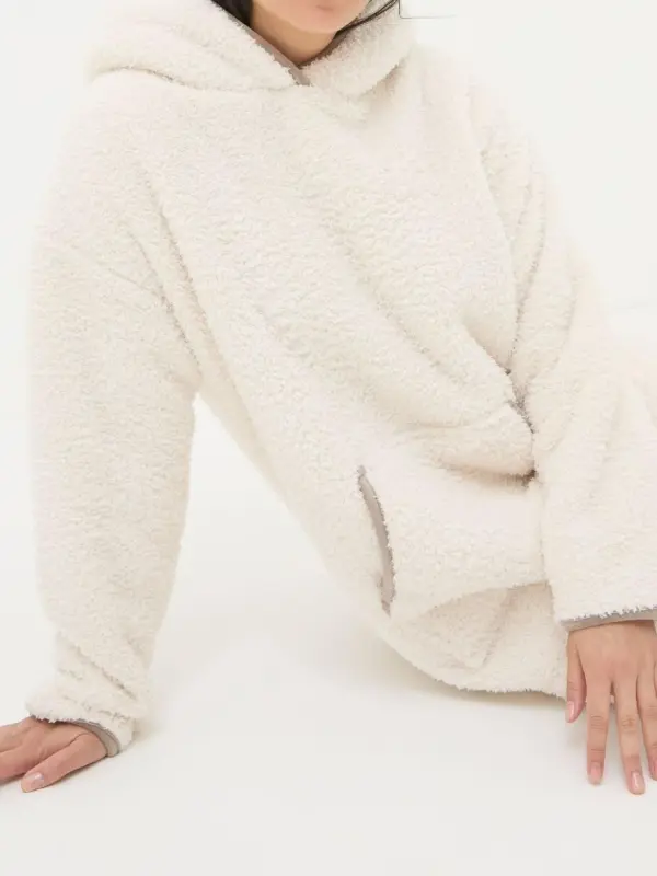 Snuggle Ivory Borg Hoodie