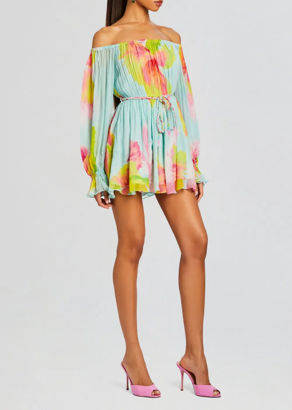 Off The Shoule Colorful Romper