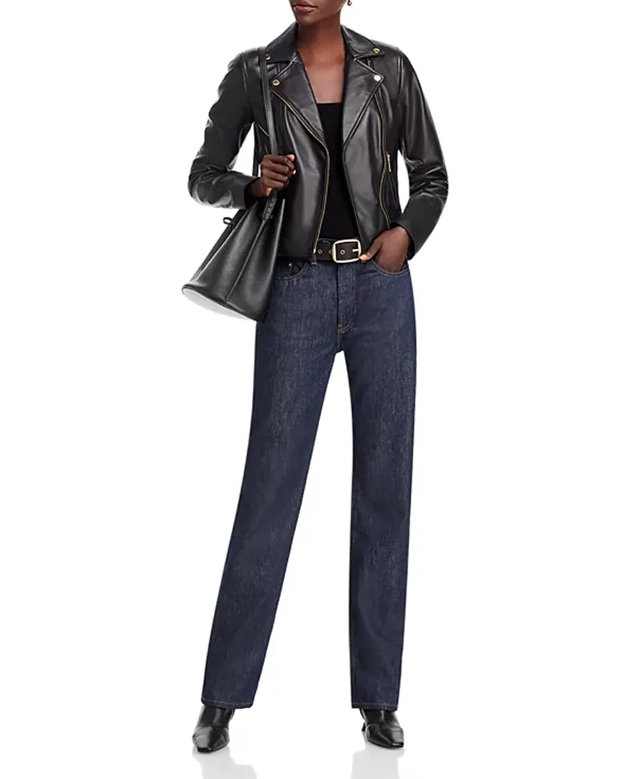 Long Sleeves Leather Moto Jacket