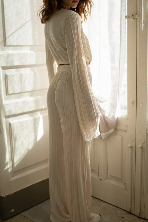 Champagne Pintuck Trousers