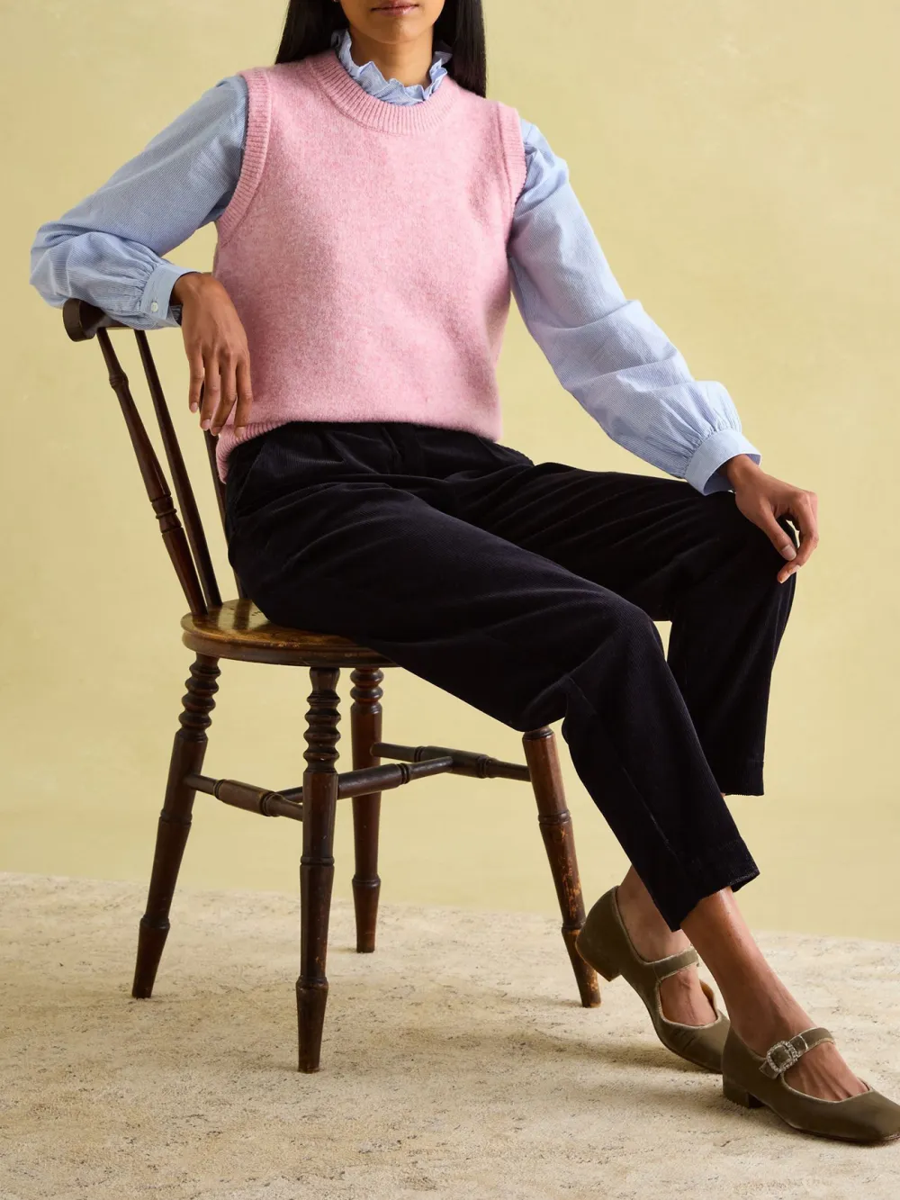 Pink Casual Style Knitted Vest