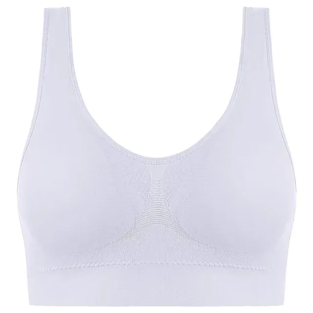 Underwear Women's Plus Size Deep U Comfortable Beauty Back Yoga Vest with Pads No Steel Ring Gathered Shock-proof Sports Bra