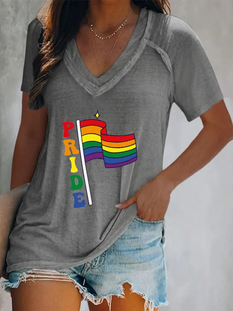 Women'S  Pride V-Neck Short-Sleeved T-Shirt