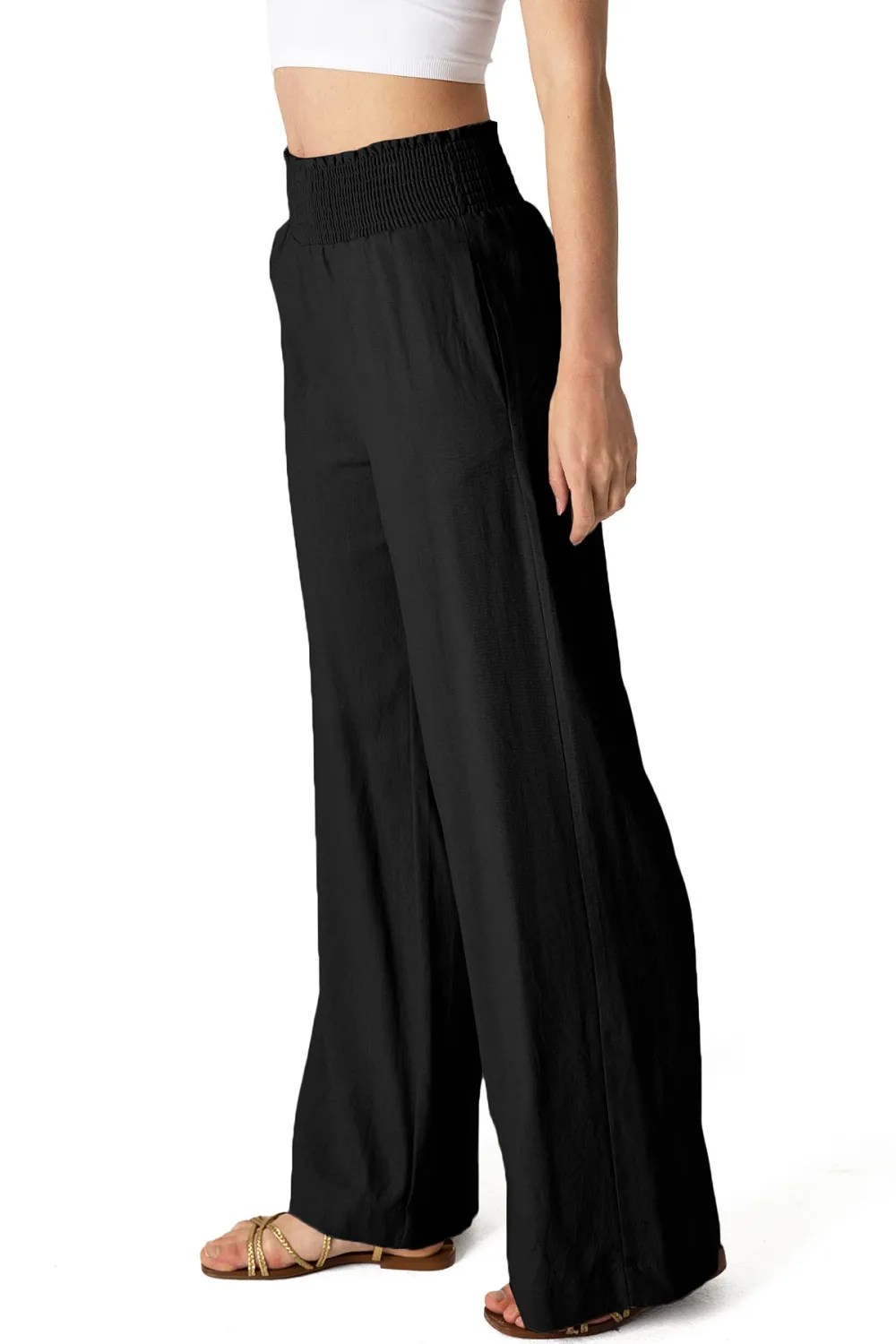 Elastic Waist Linen Pants