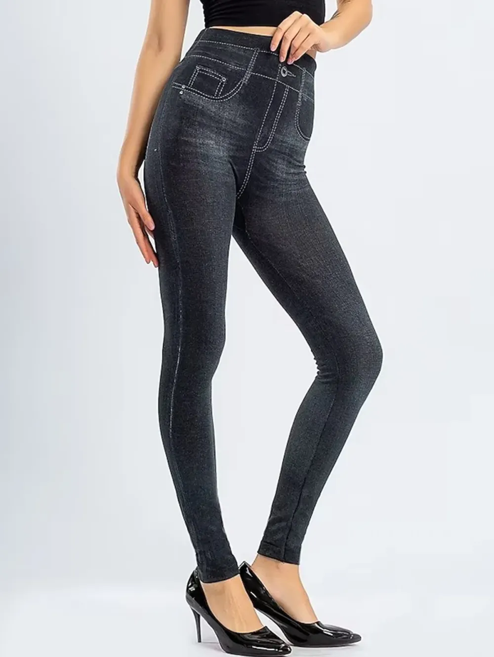 Daily High Waist Washed Stretchy Leggings