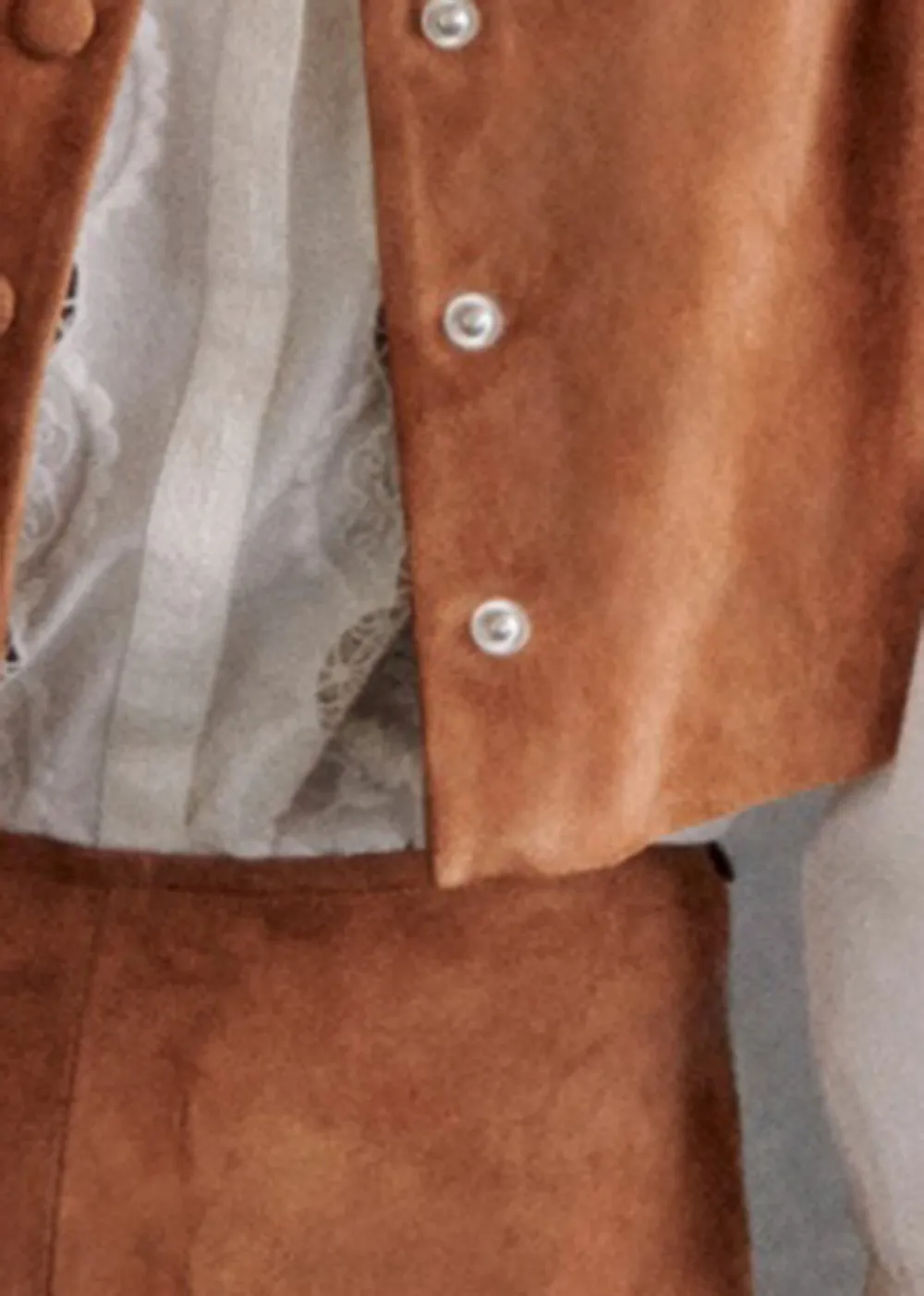 Short Sleeveless Suede Jacket