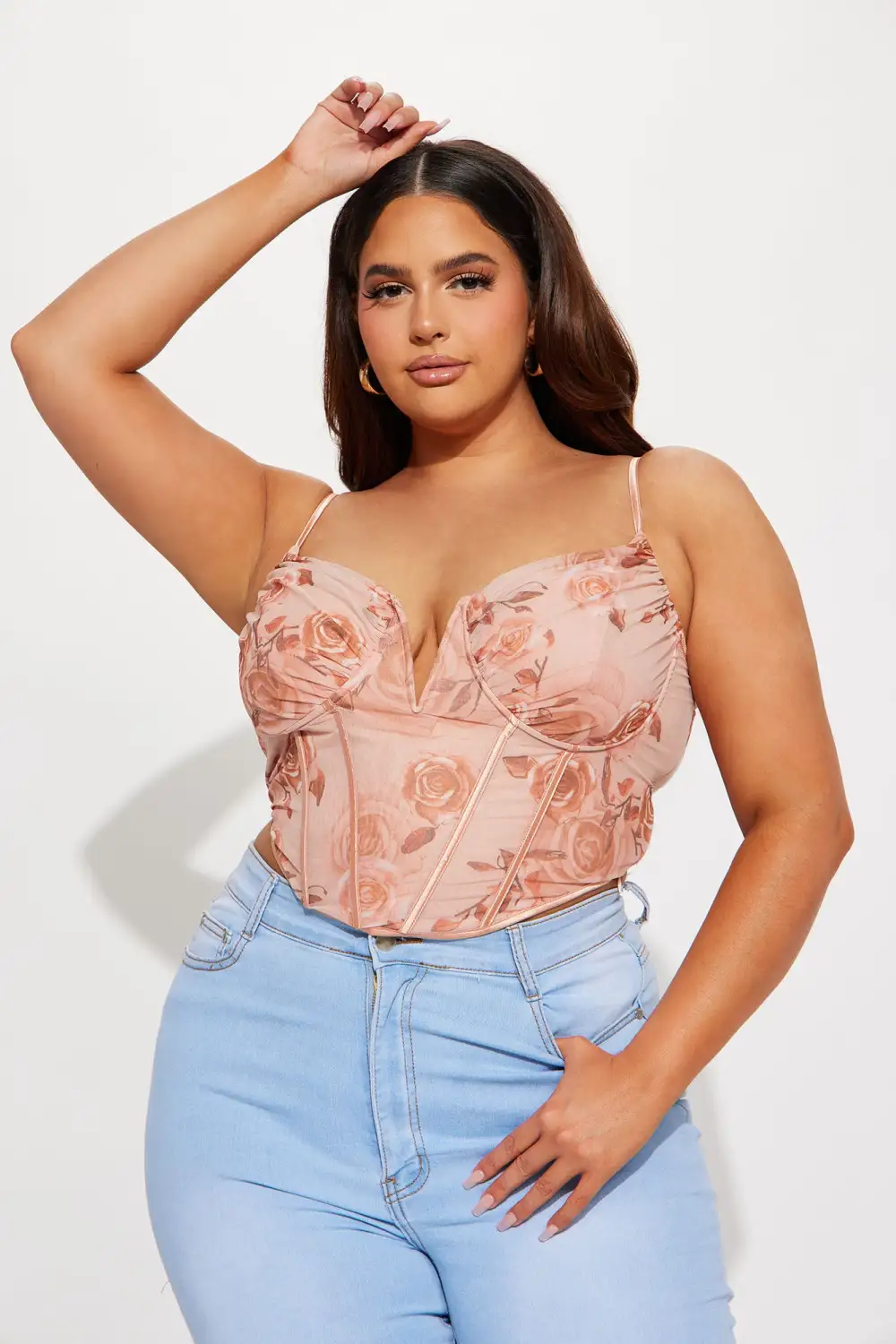 Show Me Love Corset Top - Peach/combo