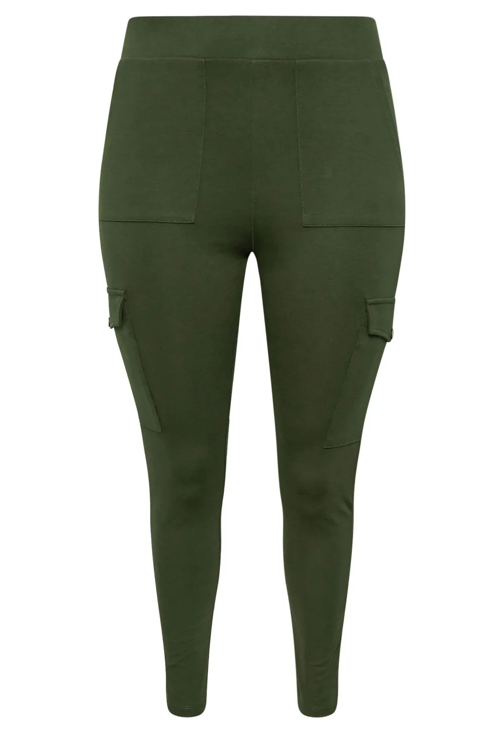 YOURS Curve Khaki Green Cargo Pocket Leggings