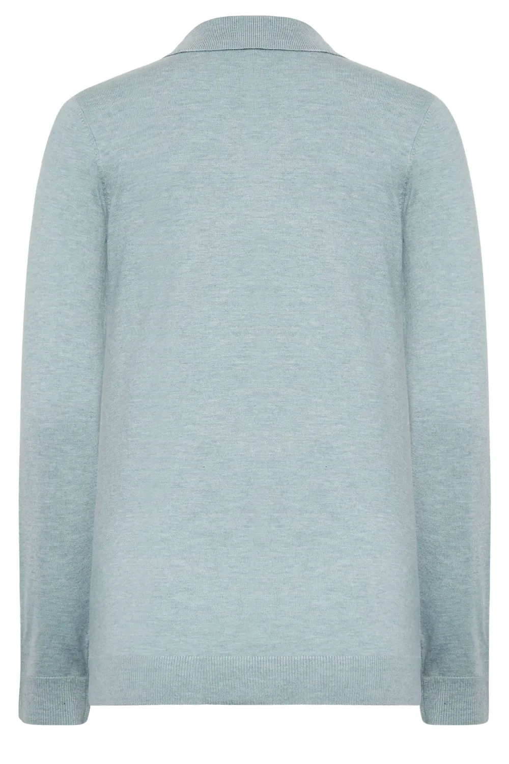 LTS Tall Light Blue Long Sleeve Polo Neck Jumper