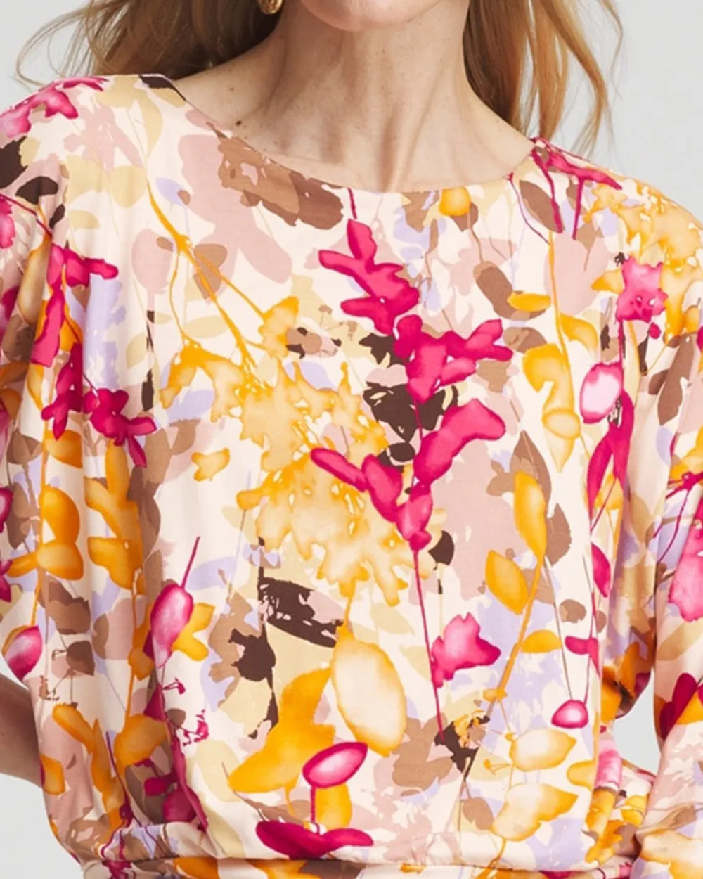 Floral Banded-Hem Top