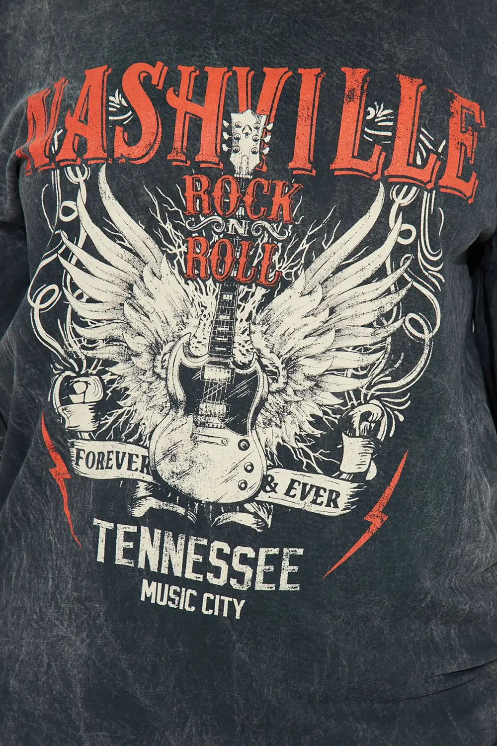 Nashville Rock And Roll Washed Tee - Black Wash