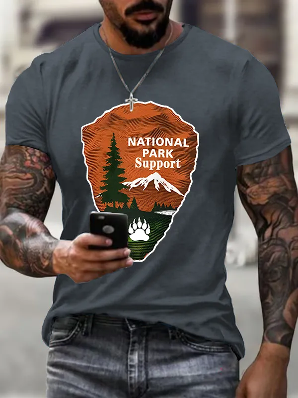 Men'S T-Shirt Men'S Protect Our National Parks Printed T-Shirt Art Print T-Shirt