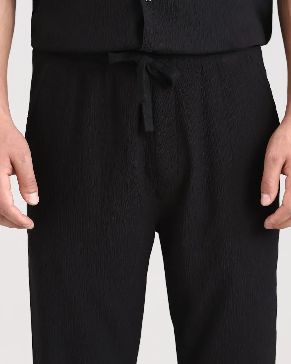 Classic Versatile Comfortable Slim-Fit Straight-Leg Black Trousers