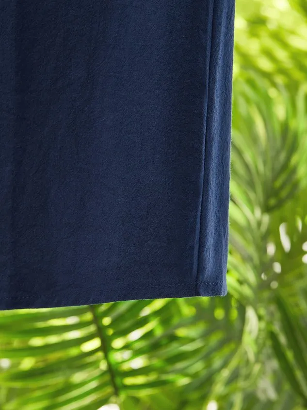 Solid Loosen Casual Cotton V Neck Top