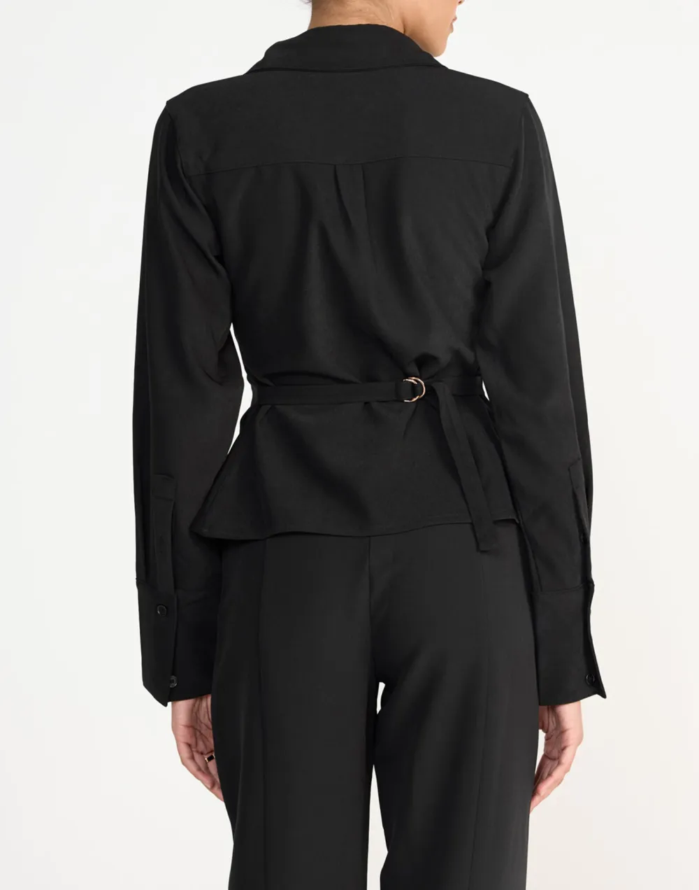 Adjustable Tie Cropped Shirt Top