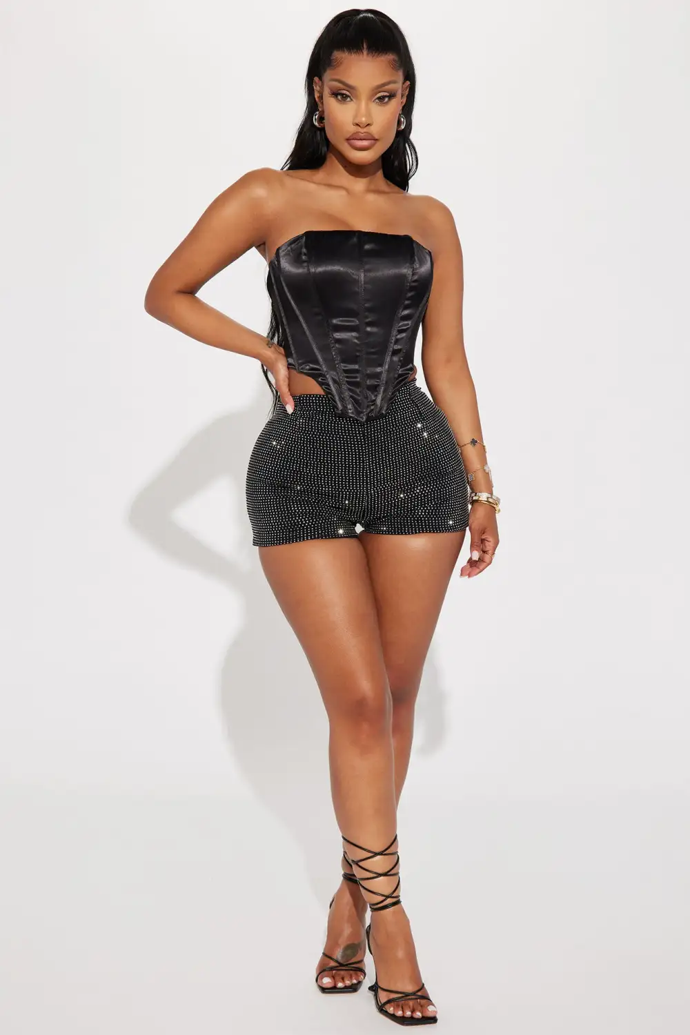 Happily Ever After Satin Corset Top - Black