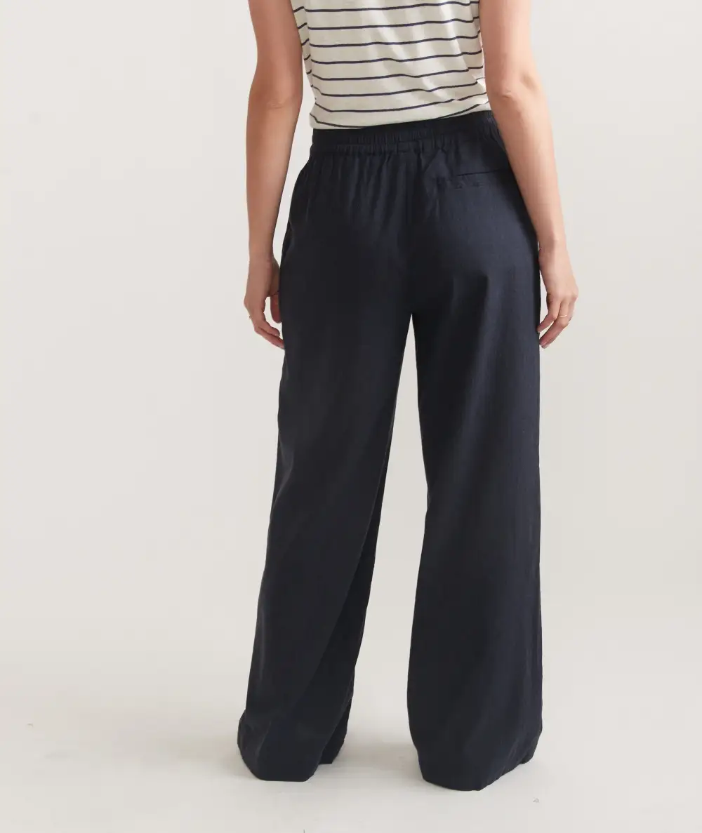Hemp Blend Wide-Leg Trousers