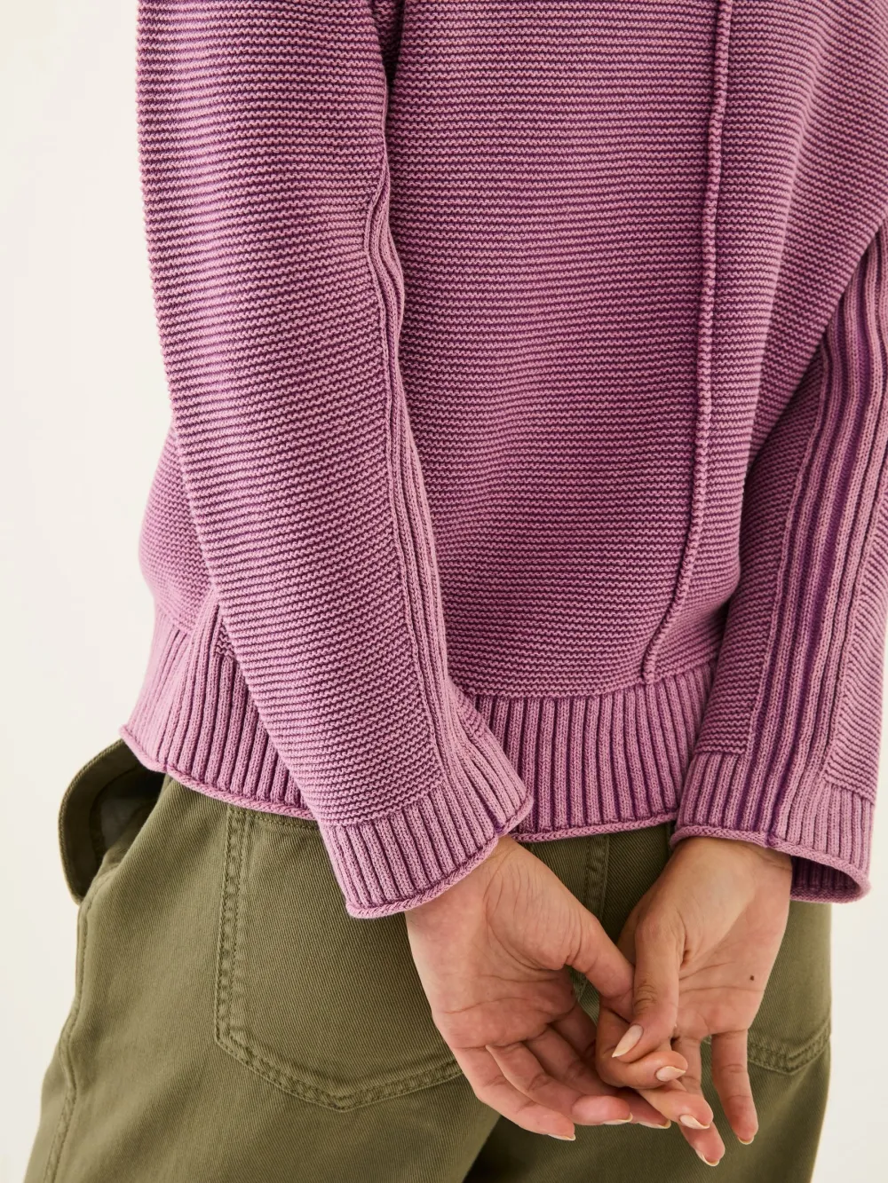 Purple Crew Neck Knitted 100% Cotton Jumper