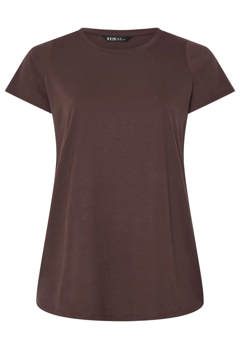 YOURS Curve Chocolate Brown Short Sleeve T-Shirt