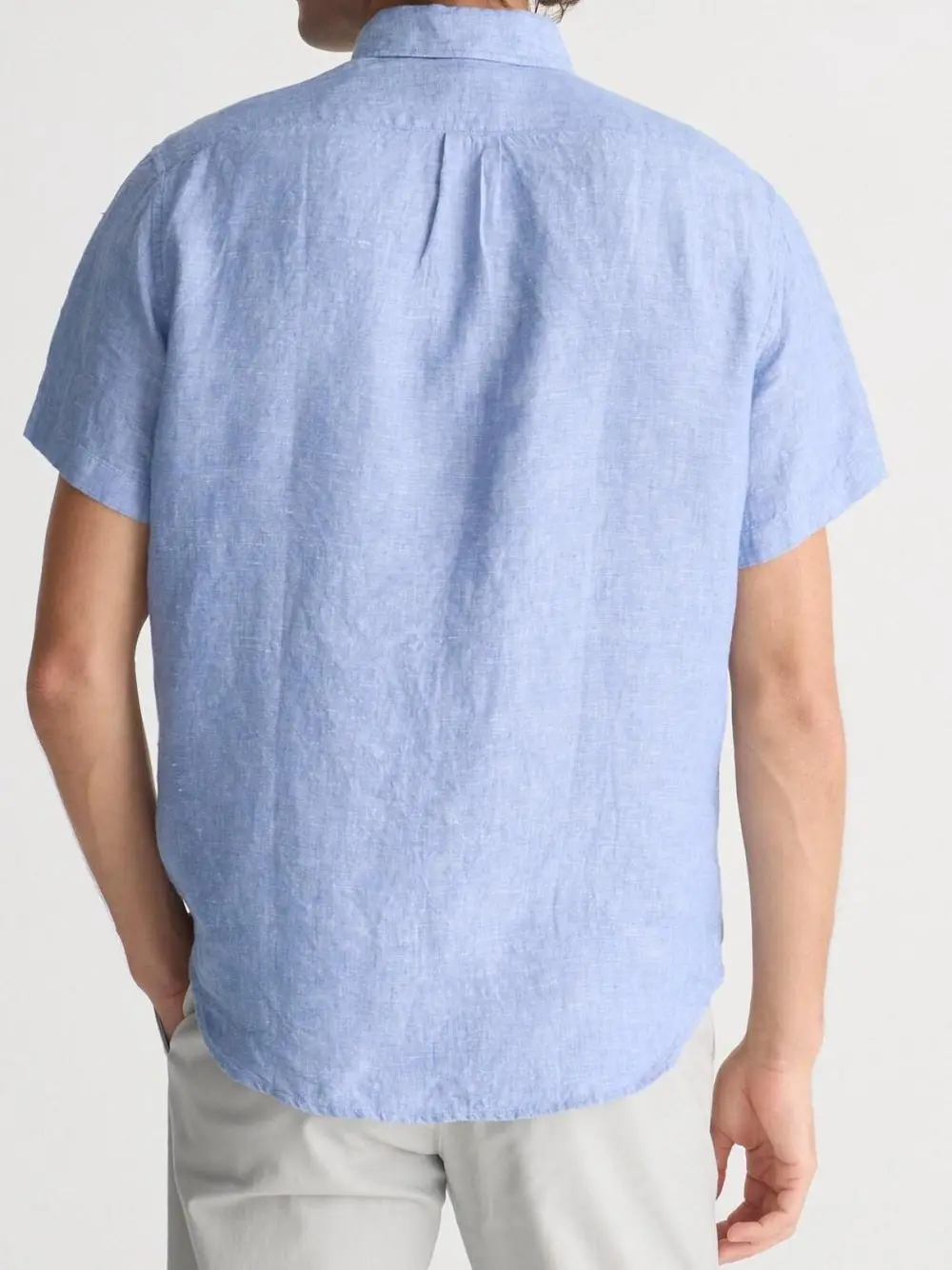 Sky Blue Short Sleeve Linen Shirt