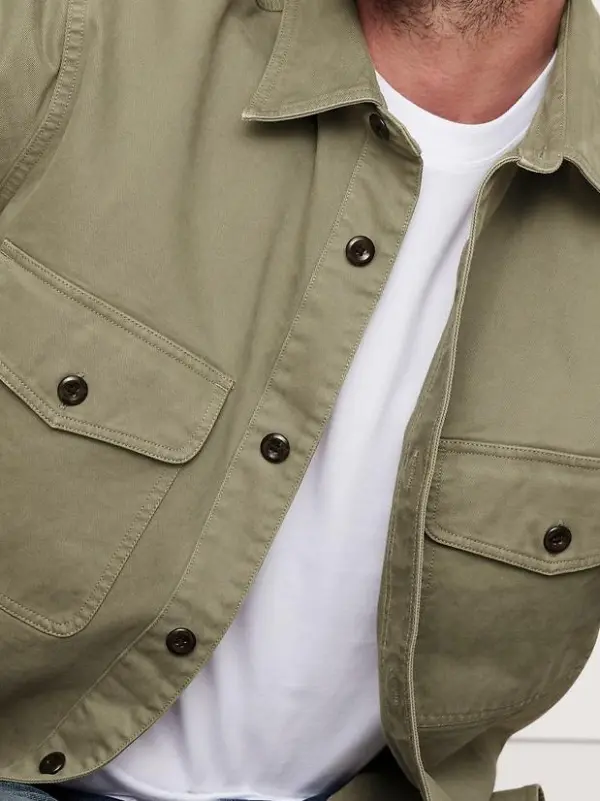 Men's Desert Sage Green Stylish Casual Cotton Jacket
