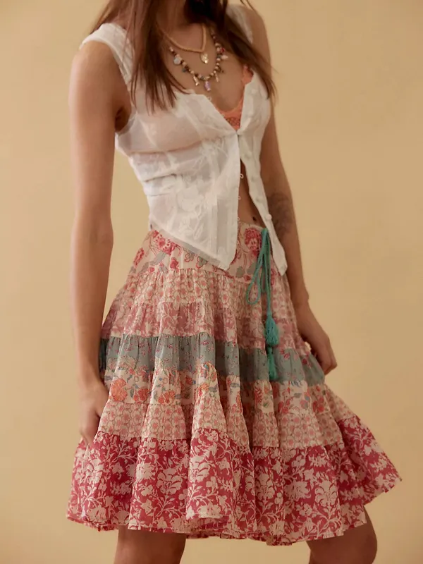 Casual Style Art Graphic Printed Skirt