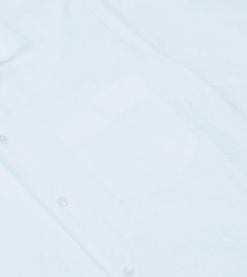 White Cotton-Linen Seersucker Camp Collar Short Sleeve Shirt Casual Style