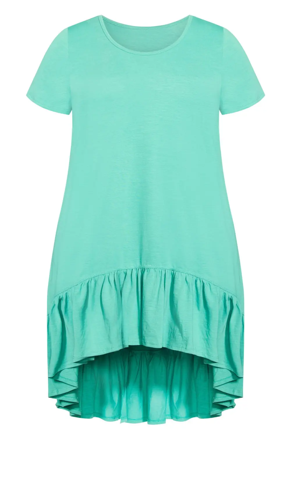 Evans Green Ruffle Drape Pocket Tunic Dress