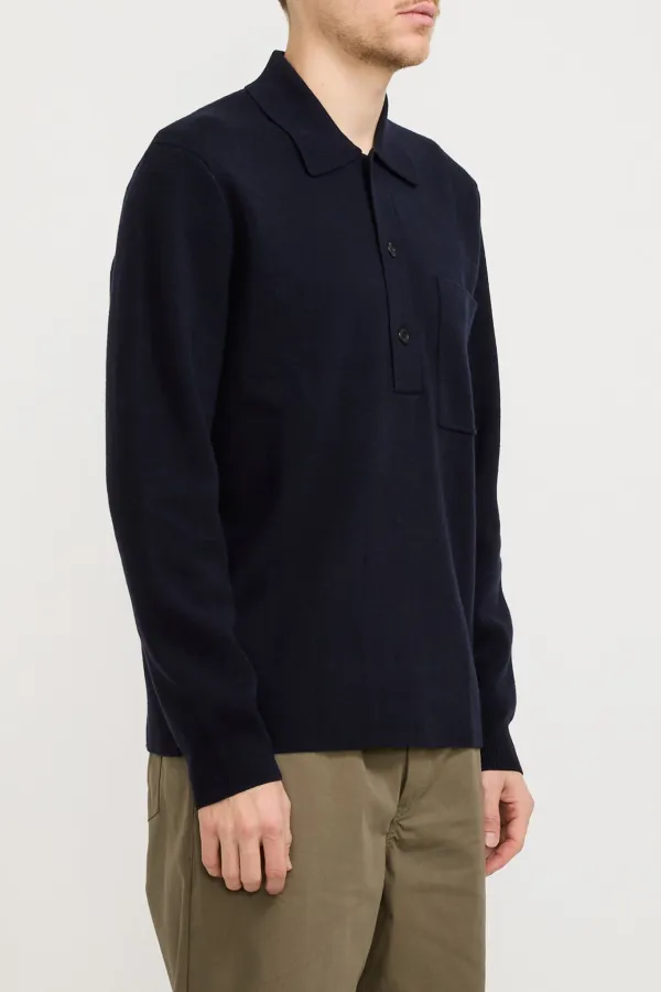 Kian Merino Cotton Milano Polo Dark Navy