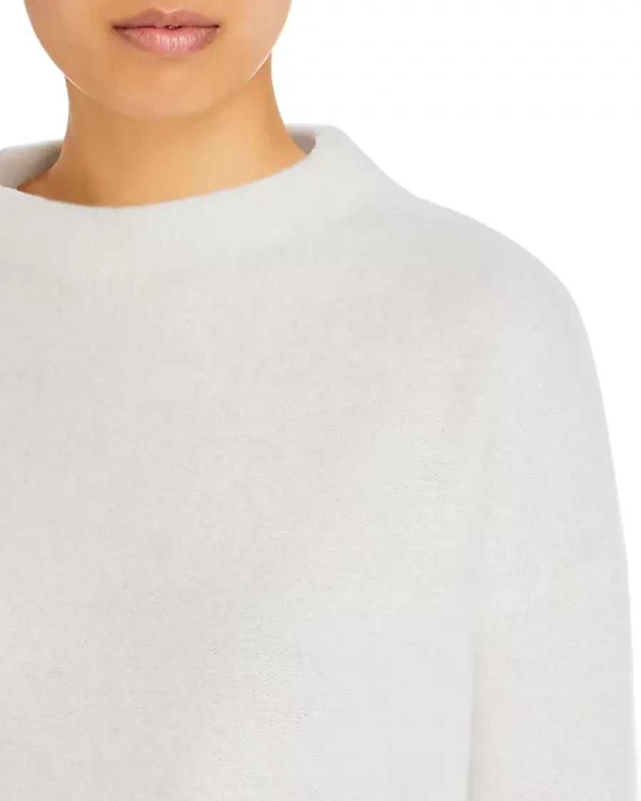 Cashmere Mock Neck Brushed Cashmere Sweater