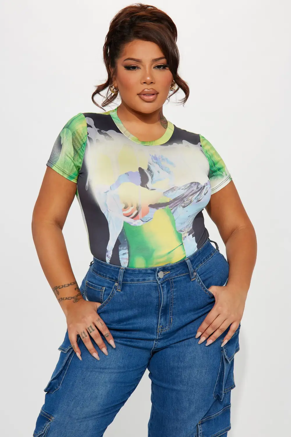 Hard To Forget Bodysuit - Green/combo