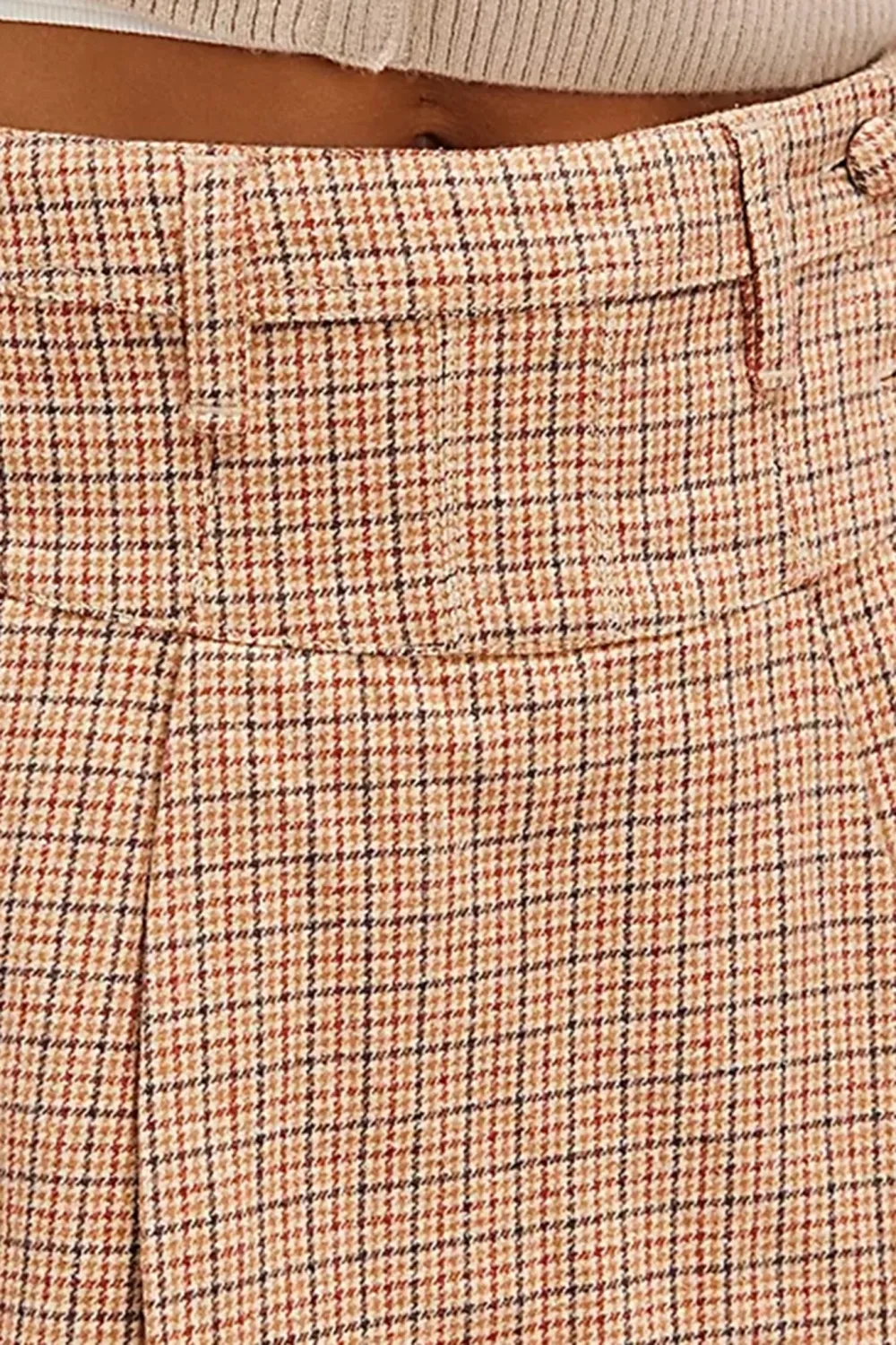 Houndstooth Asymmetric Mini Skirt