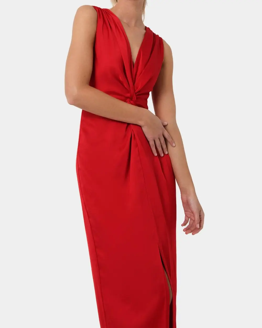 V-neckline Front Twist Dress