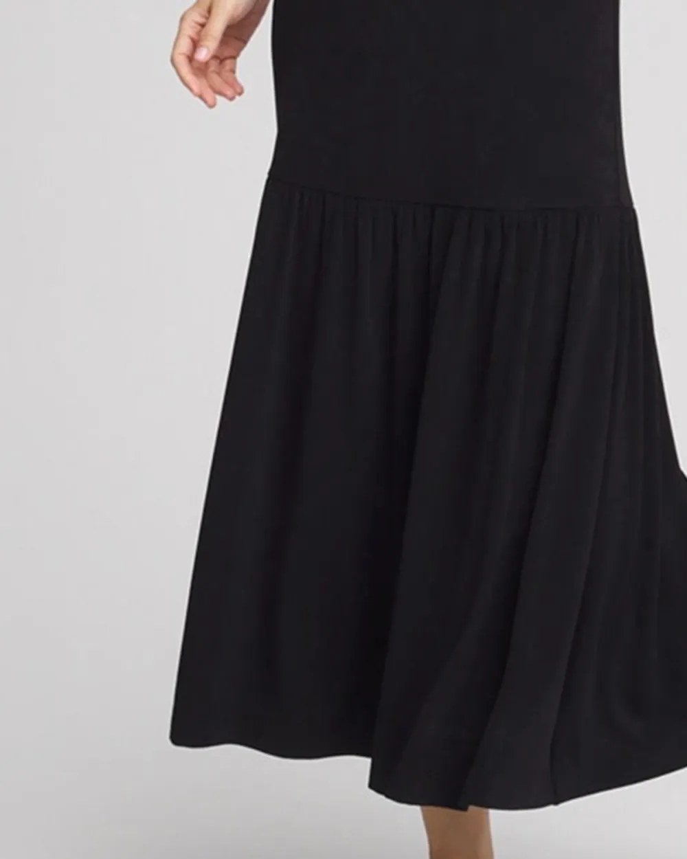 Drop Waist Tiered Midi Dress