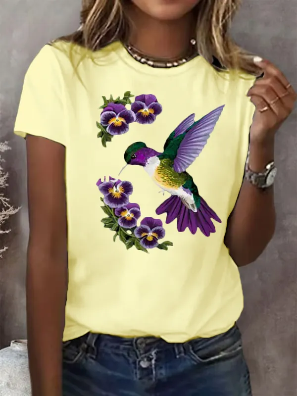 Women'S Alzheimer'S Awareness Print Round Neck T-Shirt