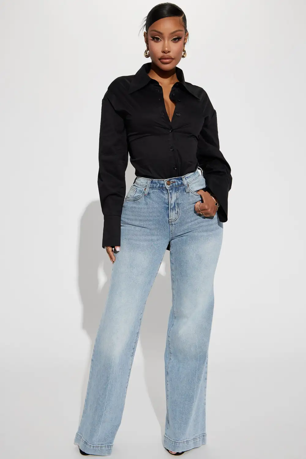 Cute And Clever Poplin Shirt - Black