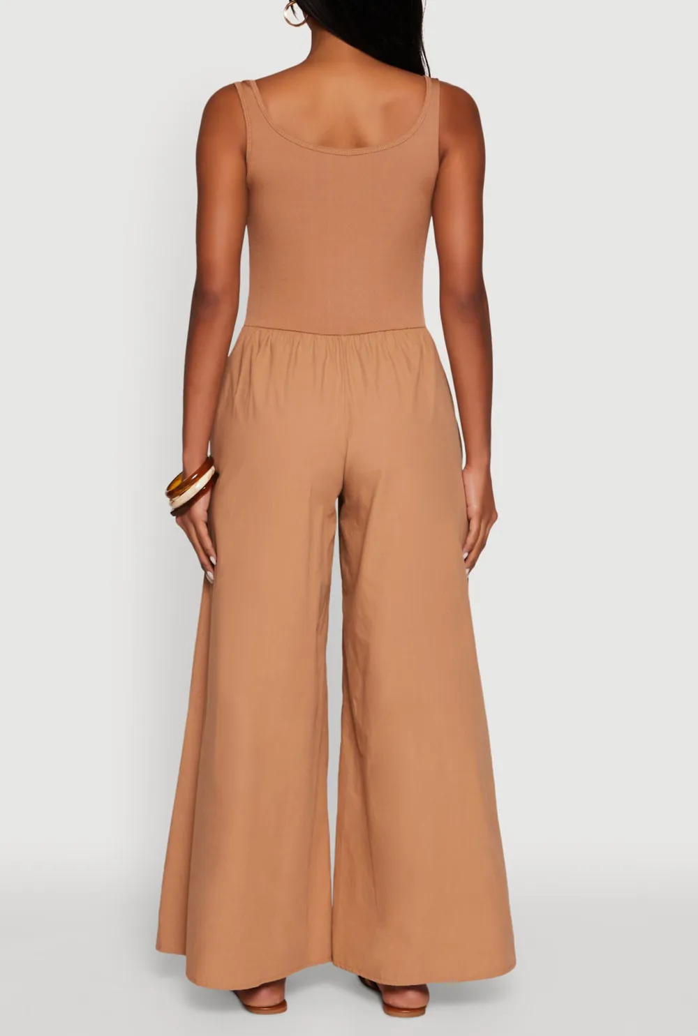 Solid Color Wide Leg Jumpsuit
